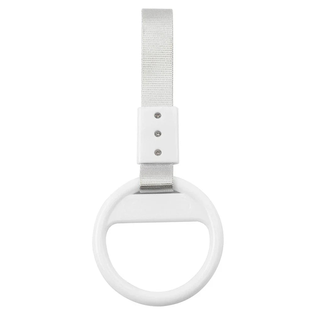 Silver & White Round Ring Train Bus Handle Hand Strap Drift Charm Tools
