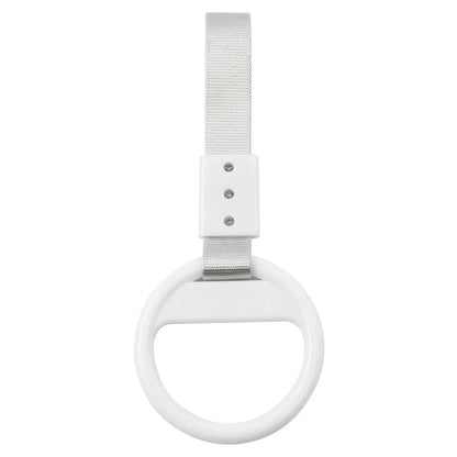 Silver & White Round Ring Train Bus Handle Hand Strap Drift Charm Tools