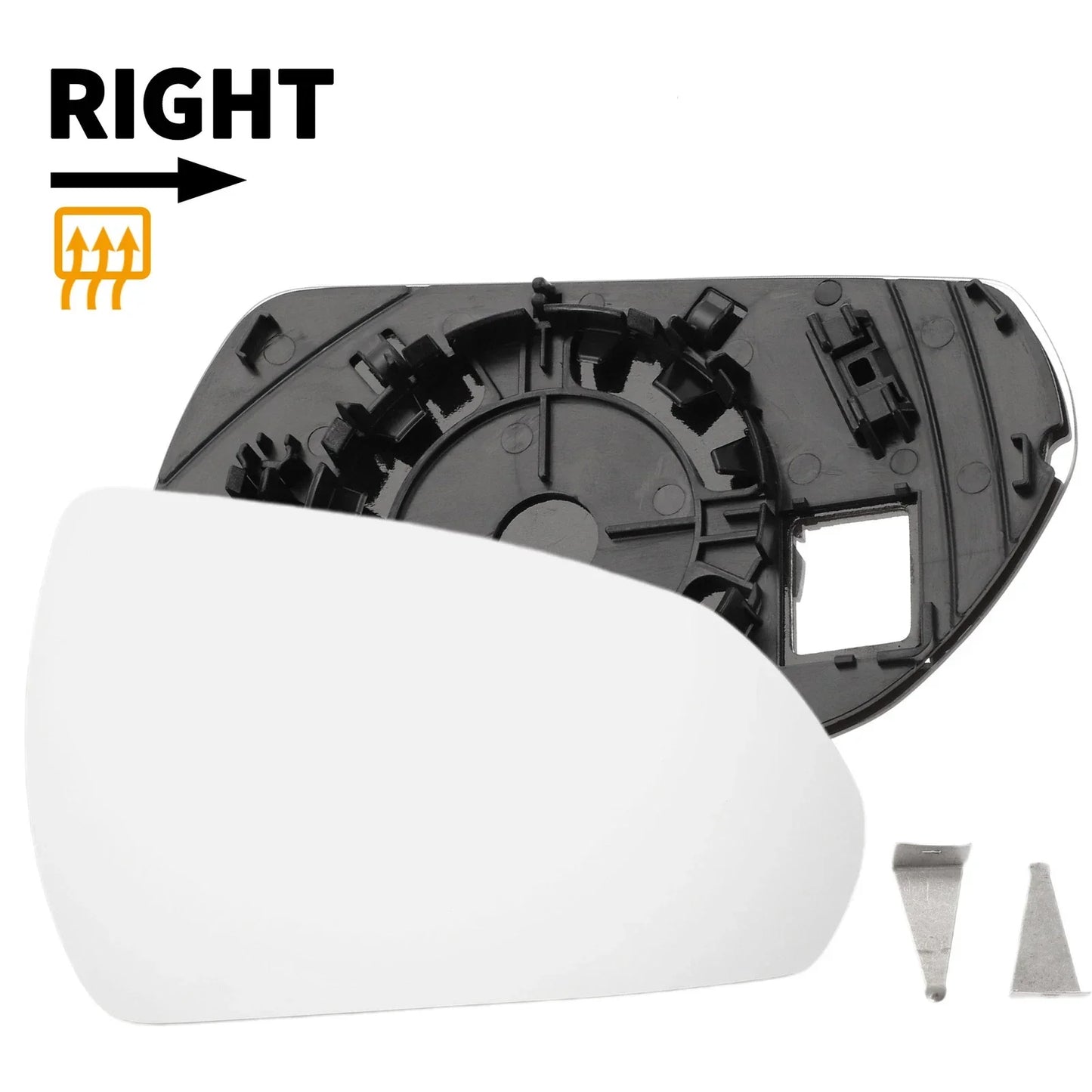 Right Side Heated White Mirror Glass for Hyundai IONIQ (2016-2023)