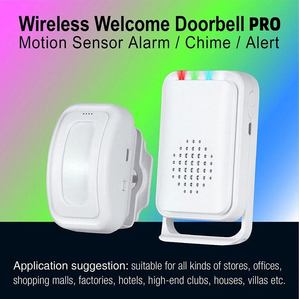 Wireless PIR Motion Sensor Alarm Chime for Shop Entry