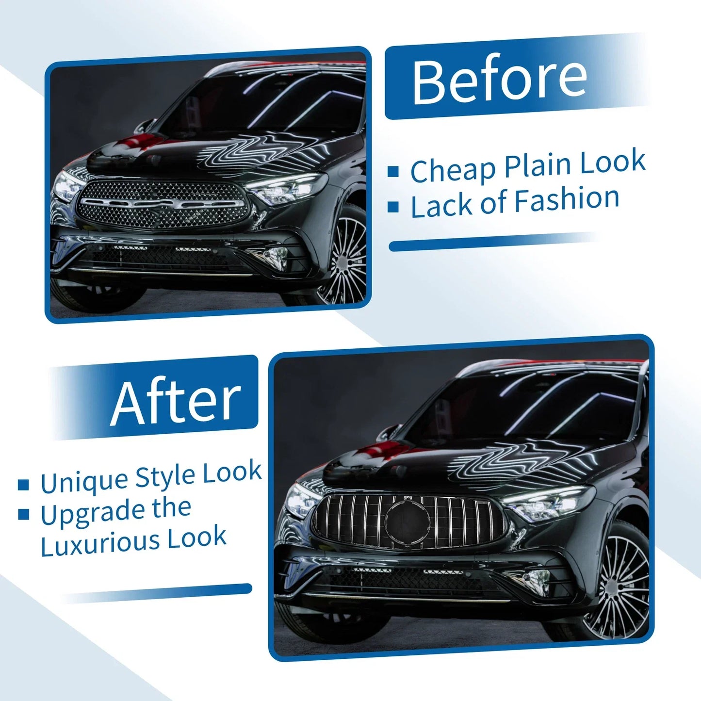 Front Upper Bumper Grille for Mercedes-Benz GLC250 (2017-2018)