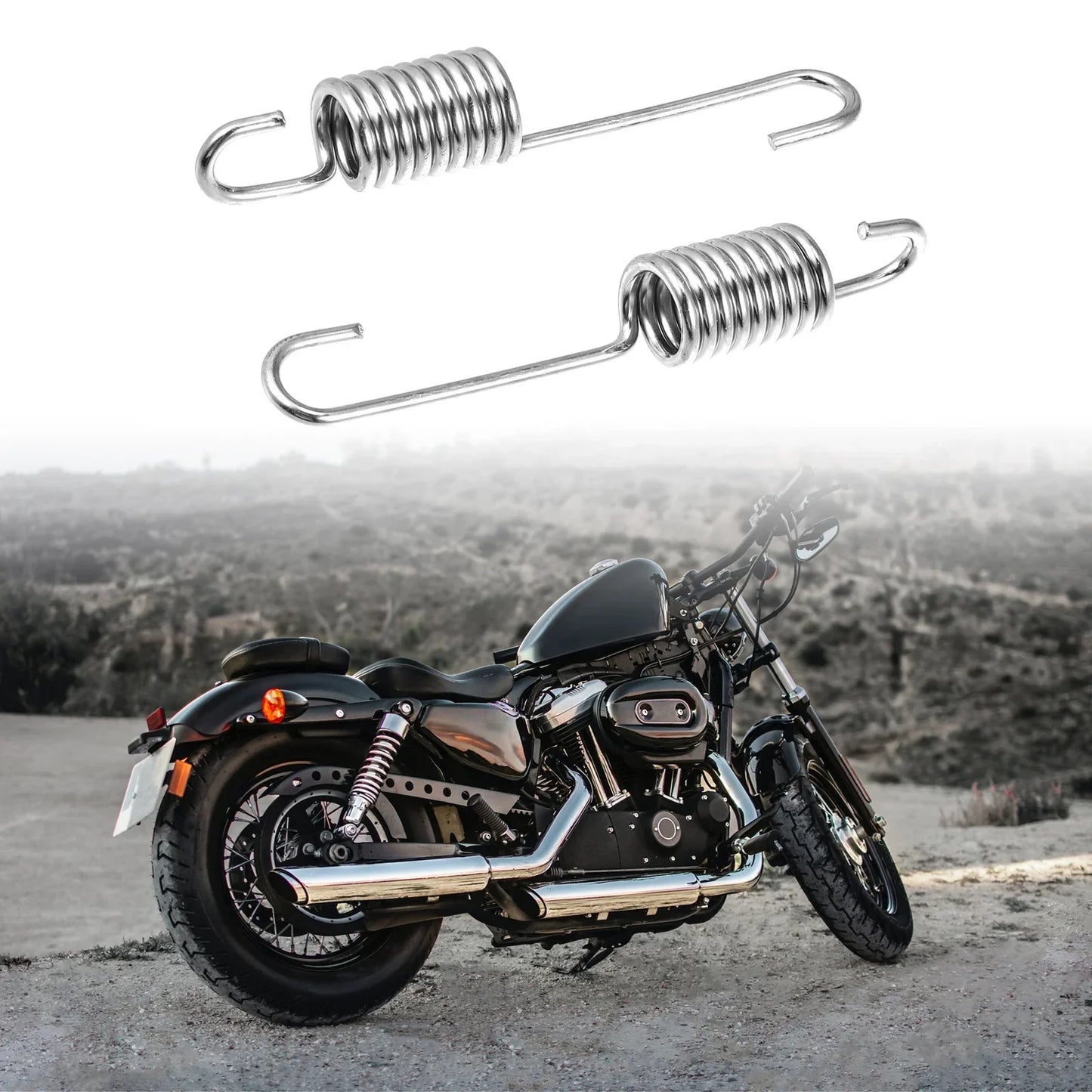 4 x 8.5cm Silver Tone Motorcycle Brake Pedal Return Springs for Honda