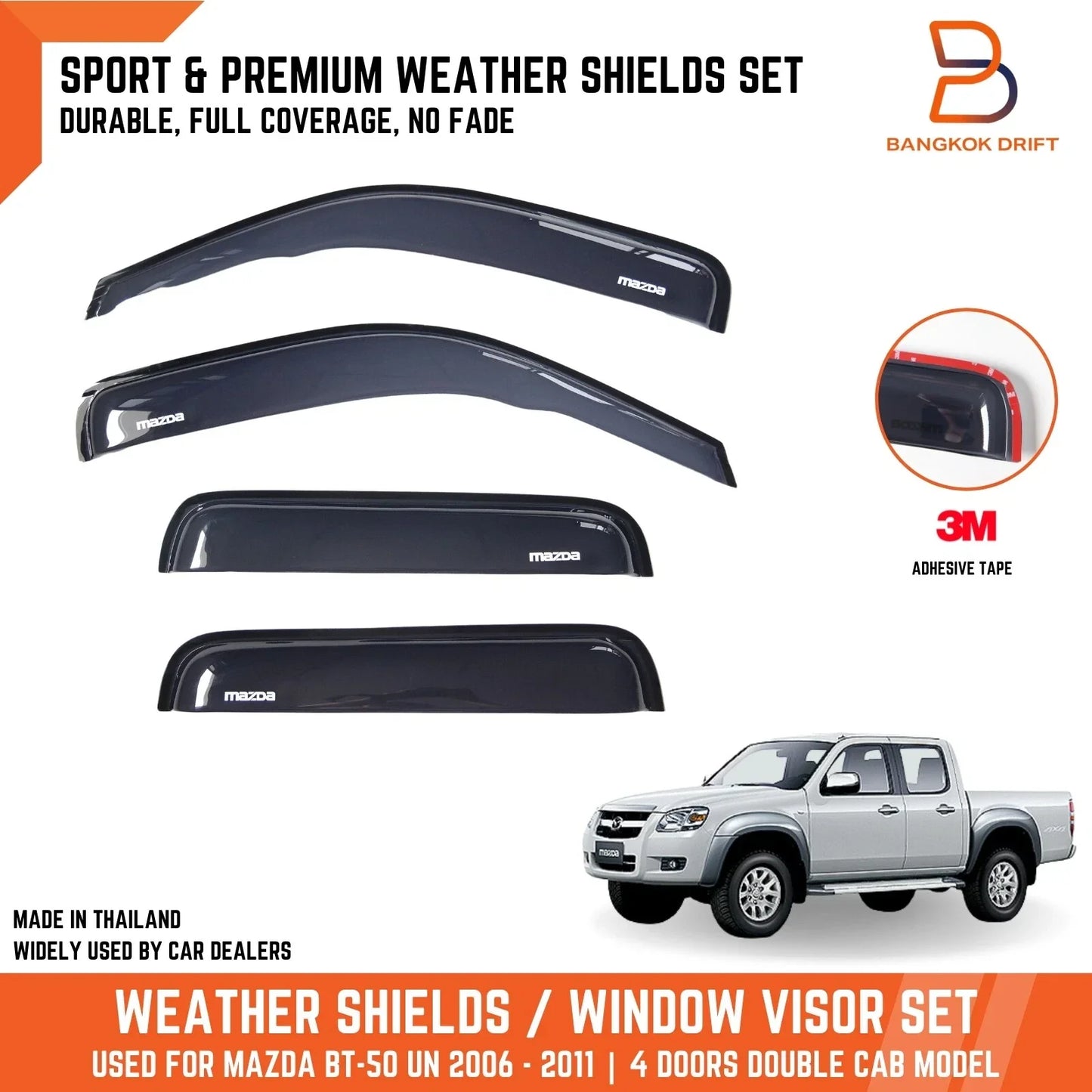 Visor Shield Wind Deflector for Mazda BT-50 (2006-2011)