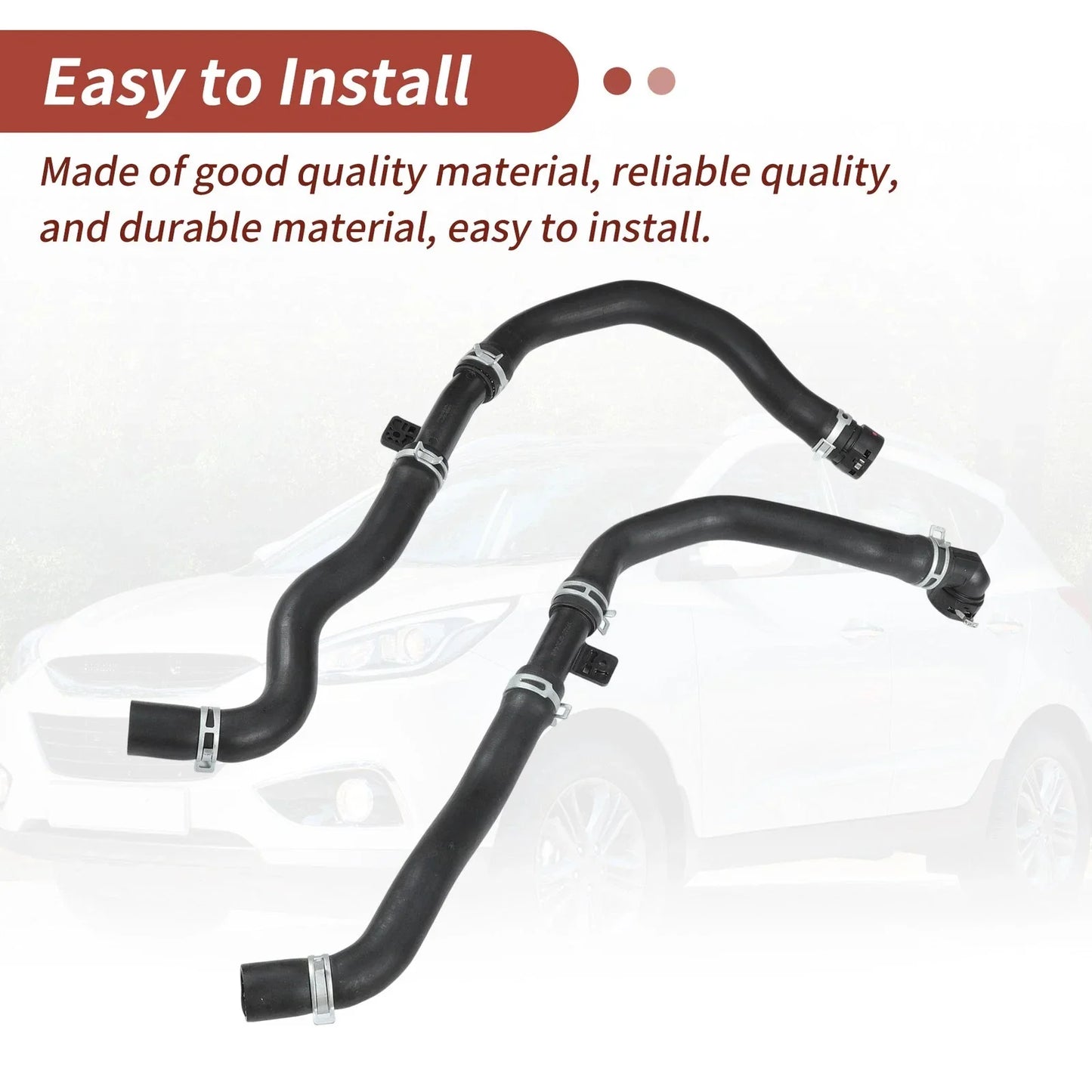 2 x Upper & Lower Radiator Coolant Water Hoses for Hyundai Tucson (2016-2021)