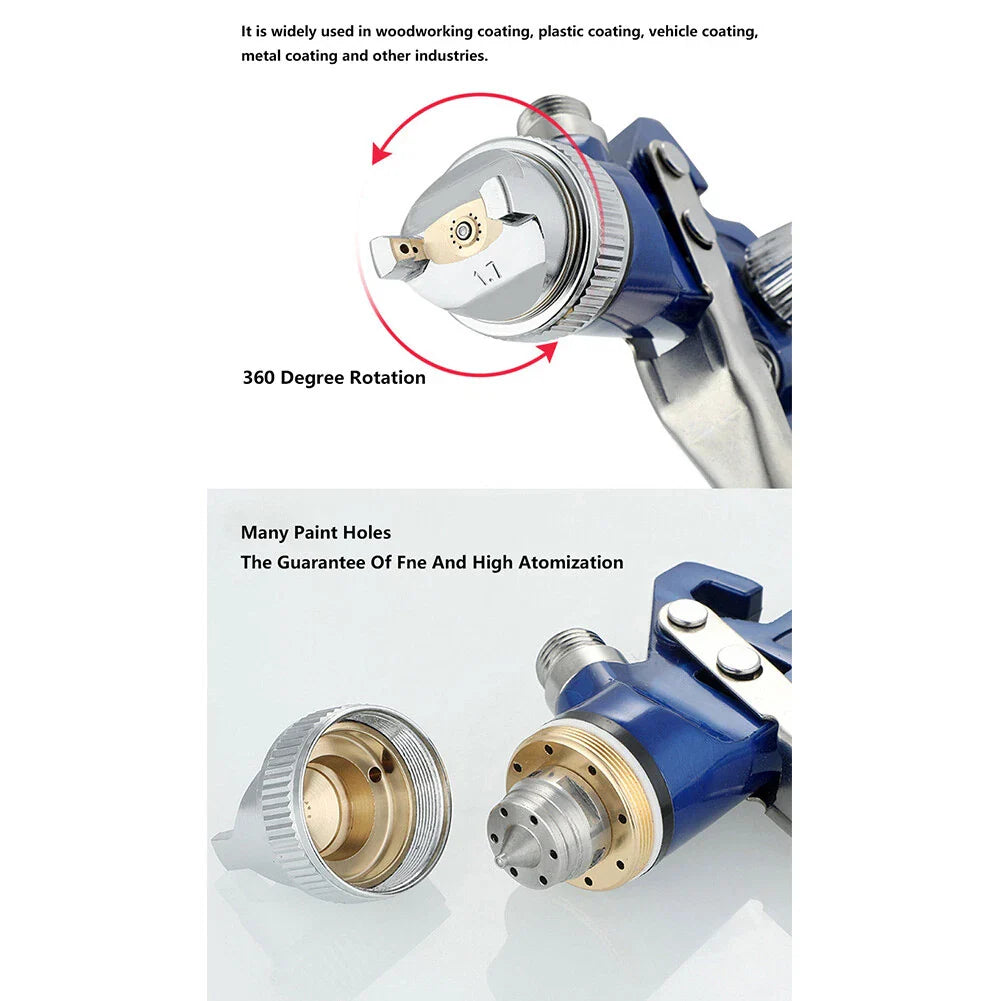 600ml Cup HVLP H827 Spray Gun Airbrush 1.4mm Nozzle for Car