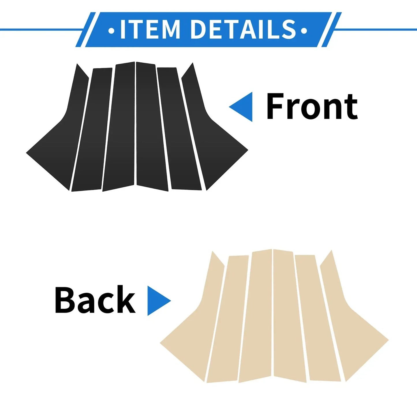 6 Pcs Black Door Pillar Window Trim for Hyundai Elantra (2021-2023)