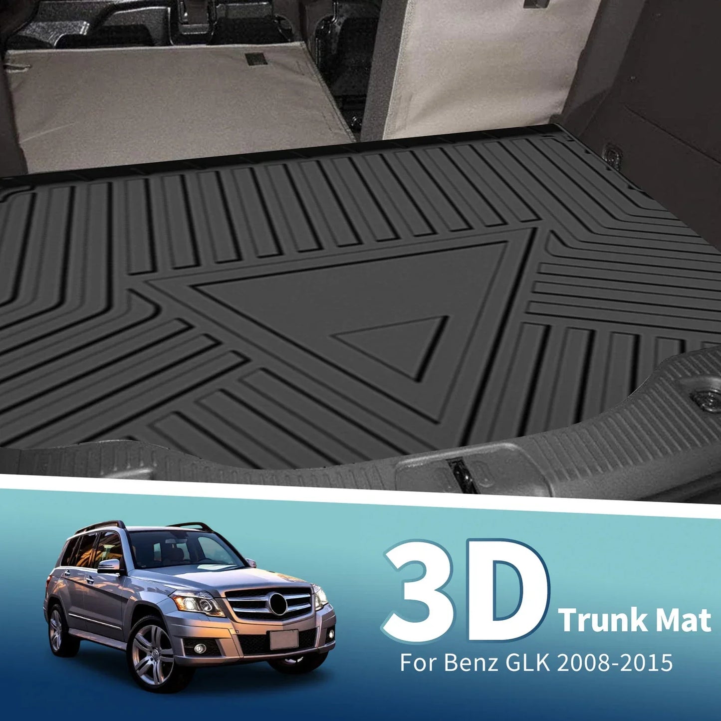 Flat Face Cargo Liner Rear Trunk Mat for Mercedes-Benz GLK (2008-2015) 1 x Pc
