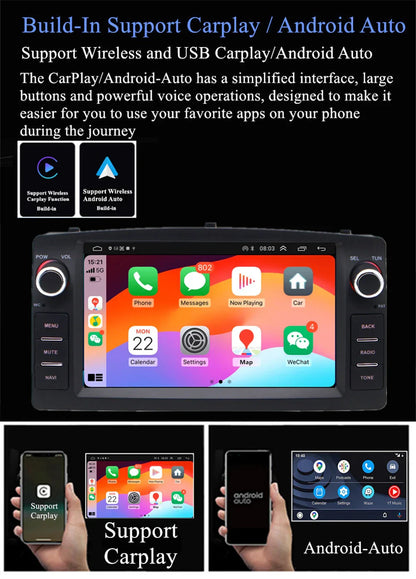 7'' Carplay Stereo Radio GPS Navigation for Toyota Corolla (2003-2008)
