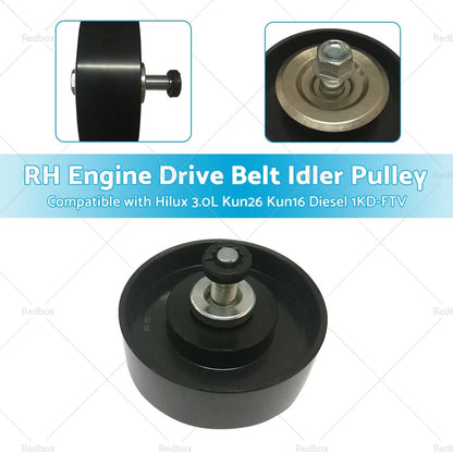 Drive Belt Idler Pulley for Toyota Hilux KUN16 KUN26 3.0L Turbo Diesel (2005-2015)