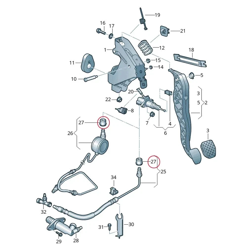Clutch Slave Cylinder Pipe Seal for Volvo V50 2006 Diesel Estate 2.0 D UK