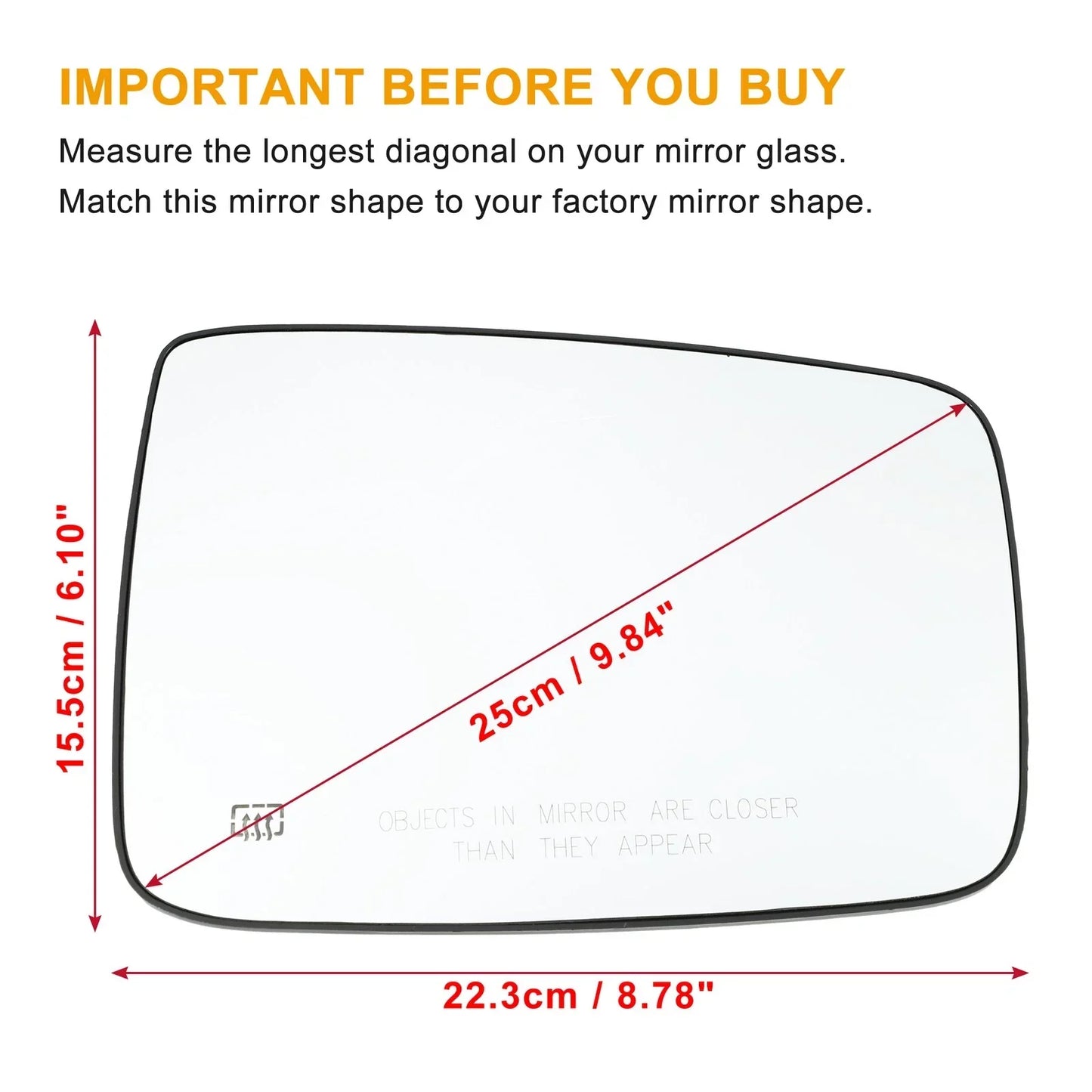 Left Right Side Mirror Glass Replacement for Dodge Ram 1500 2500 (2010-2023)