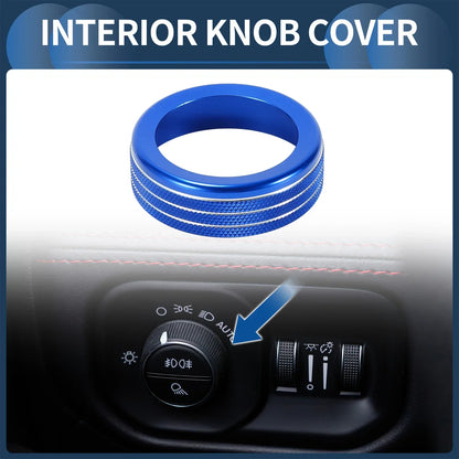 Headlight Fog Light Switch Knob Cover Ring for Dodge RAM (2018-2022) Blue 1 x Pc