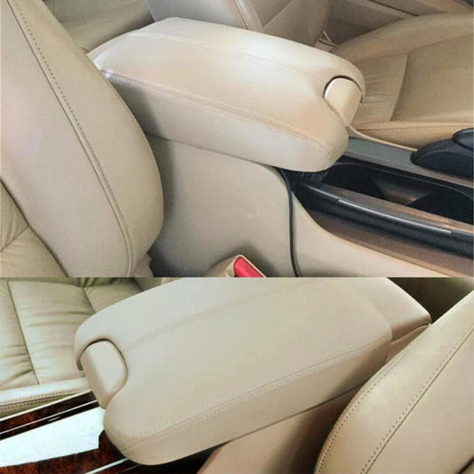Beige Leather Center Console Armrest Lid Cover for Honda Accord (2008-2012)