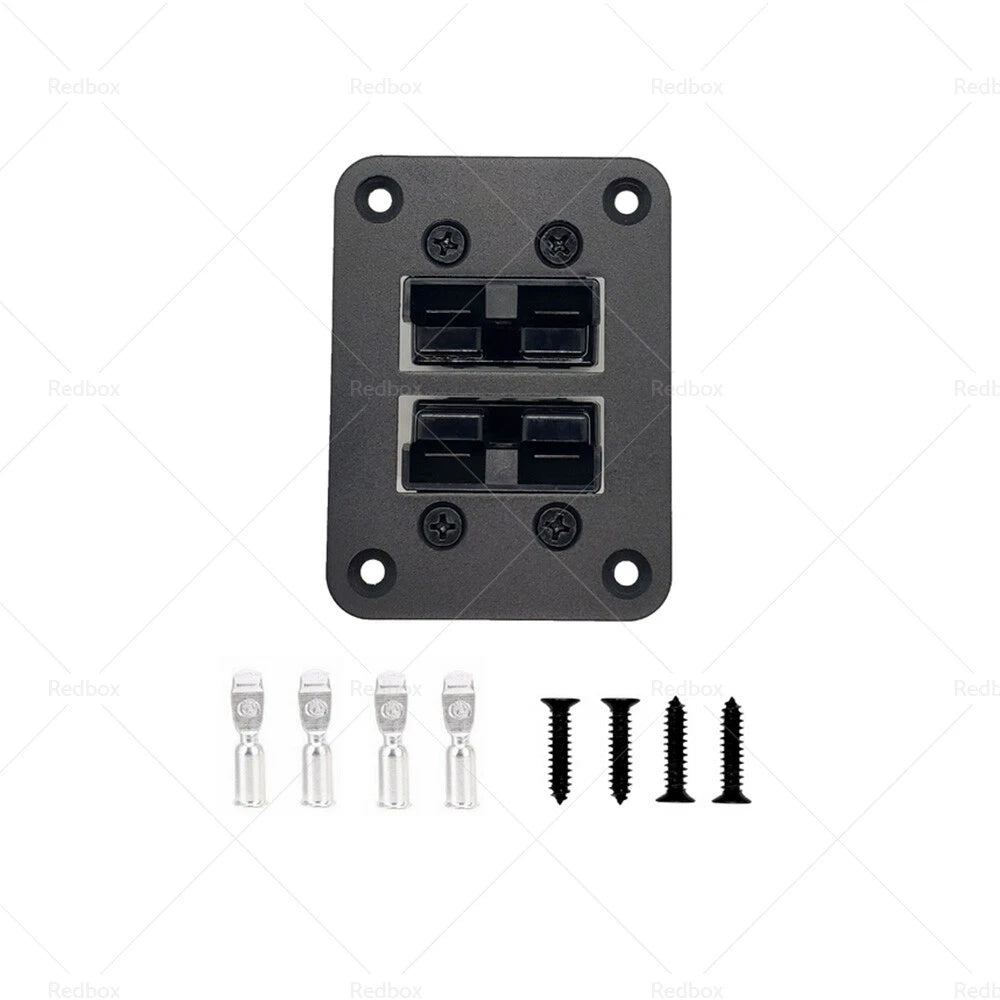 Dual Twin Aluminum Anderson Style Plug Flush Mount Plate Panel 50 Amp