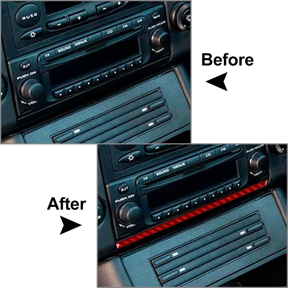 Radio Console Panel Cover Trim for Porsche Boxster 1998-2004 Red