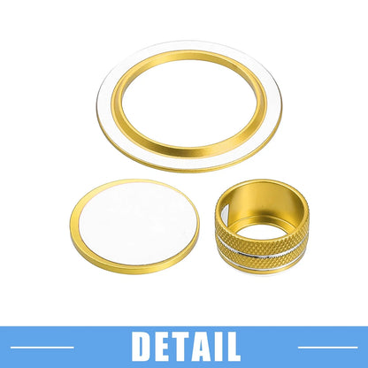 3 x Media Audio Volume Switch Knob Covers for Honda Civic (2022-2023) Gold Tone