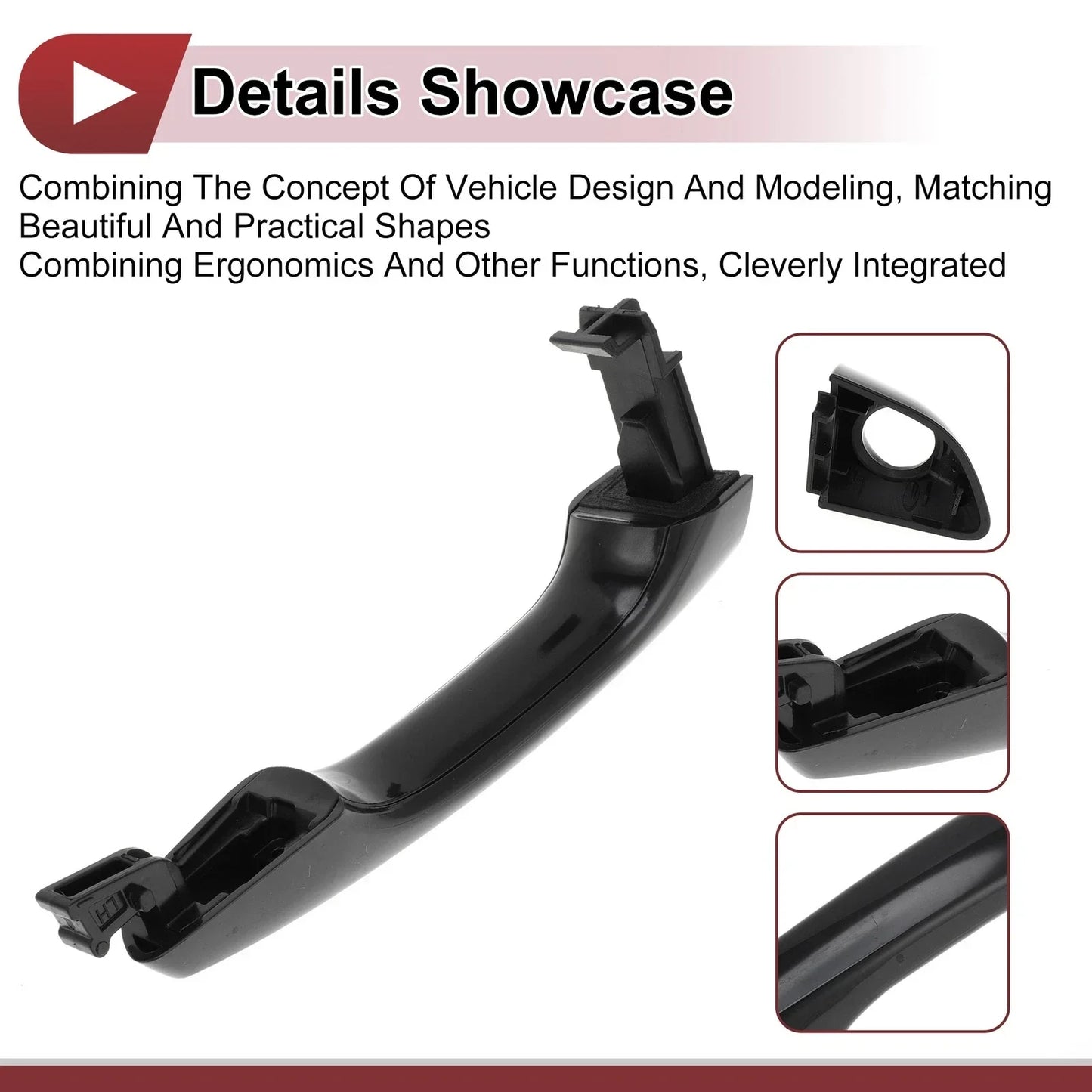 Car Door Handle Grip for Hyundai Elantra Sedan Front Left (2010-2015) Black