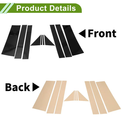 10 x Door Pillar Window Trim for Dodge Grand Caravan (2008-2016) Black