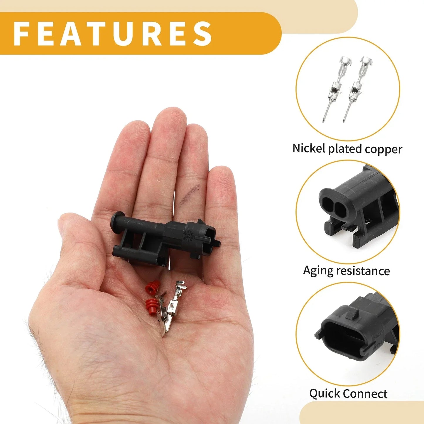 2 x Pin Fuel Injector Connector Plug for Mercedes-Benz