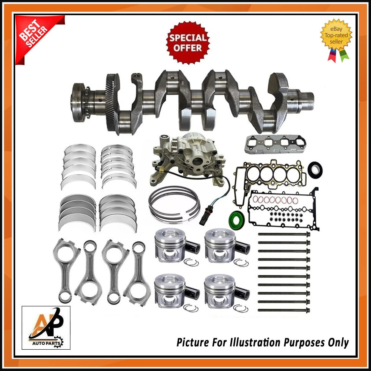 Crankshaft with Rebuild Parts for Jaguar E-Pace 2.0D (2018–2020)