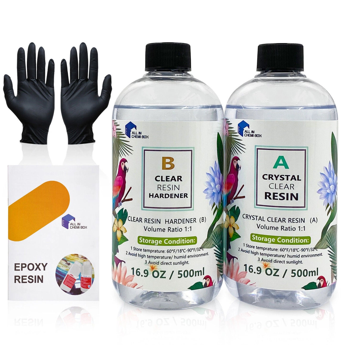 Epoxy Resin Art DIY UV Clear Coating Kit for Crafts (1:1, 2:1, 3:1)