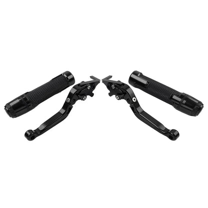 Black Extendable Brake Clutch Lever Grip Set for BMW S1000R S1000RR (2010-2023)