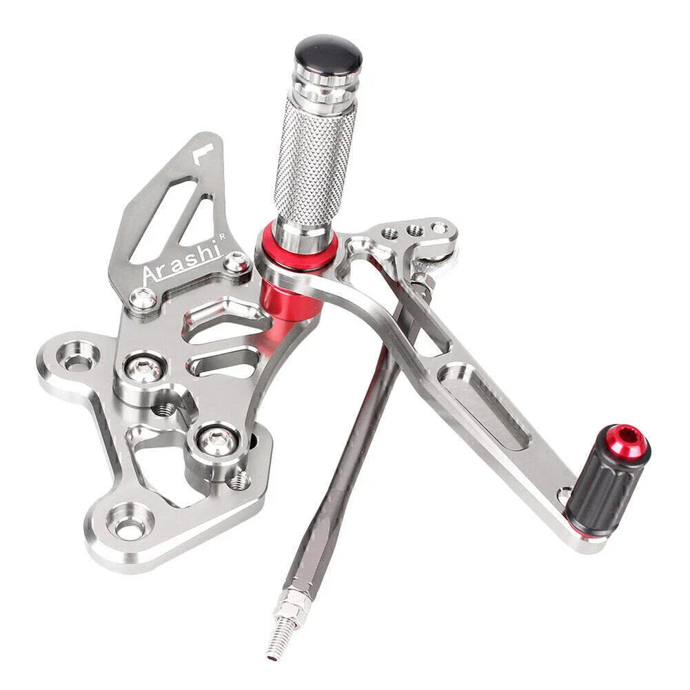 Steel Gray Rearset Footpegs for Suzuki GSR750 (2011-2016)