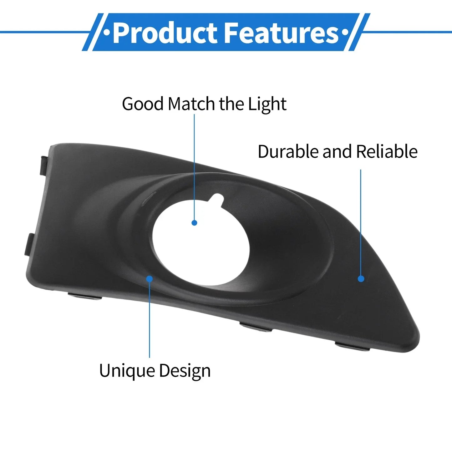Front Right Fog Light Grill for Chevrolet Aveo (2011-2014) Black 1 x Piece