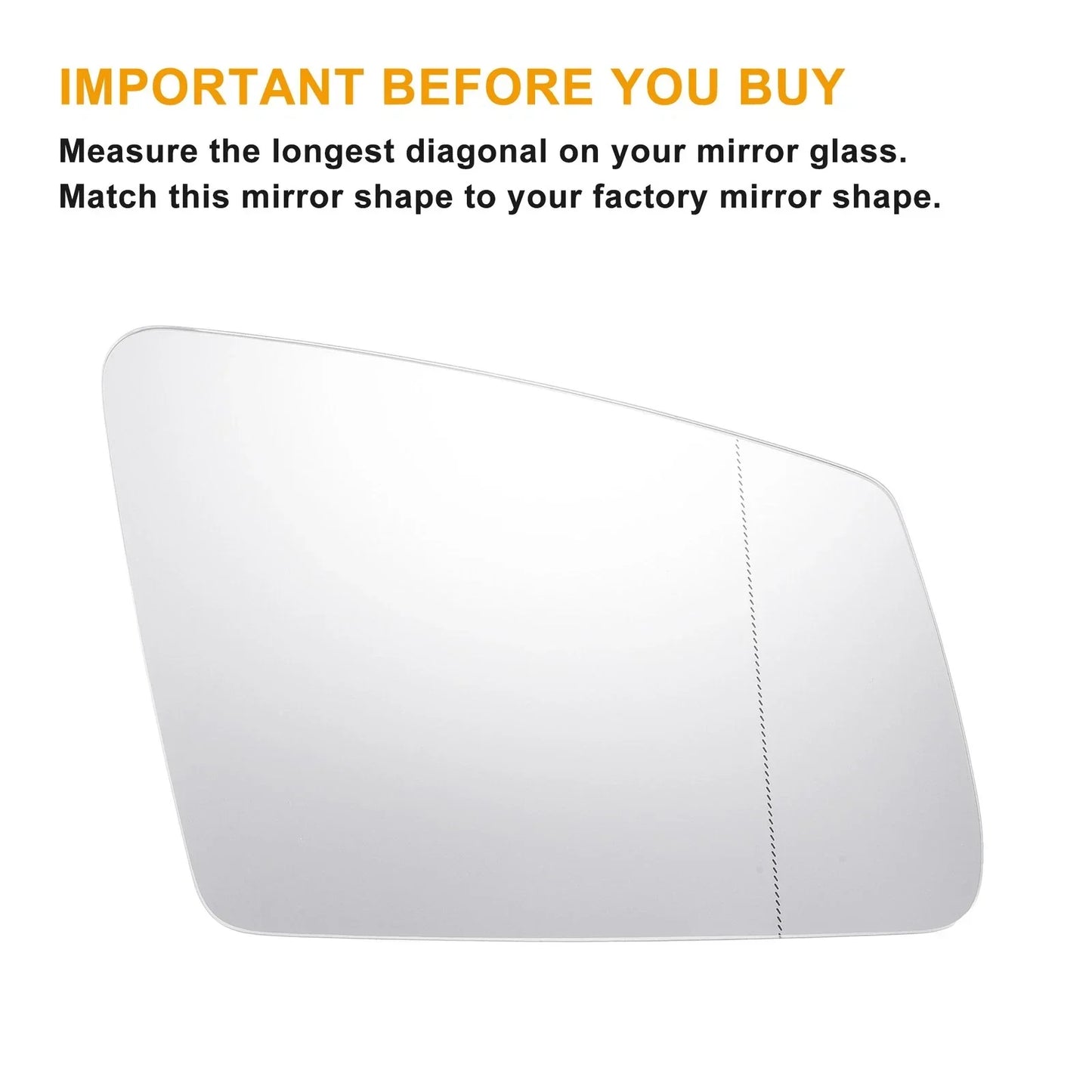White Heated Mirror Glass Pair for Mercedes-Benz E-Class