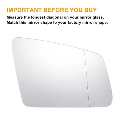 White Heated Mirror Glass Pair for Mercedes-Benz E-Class