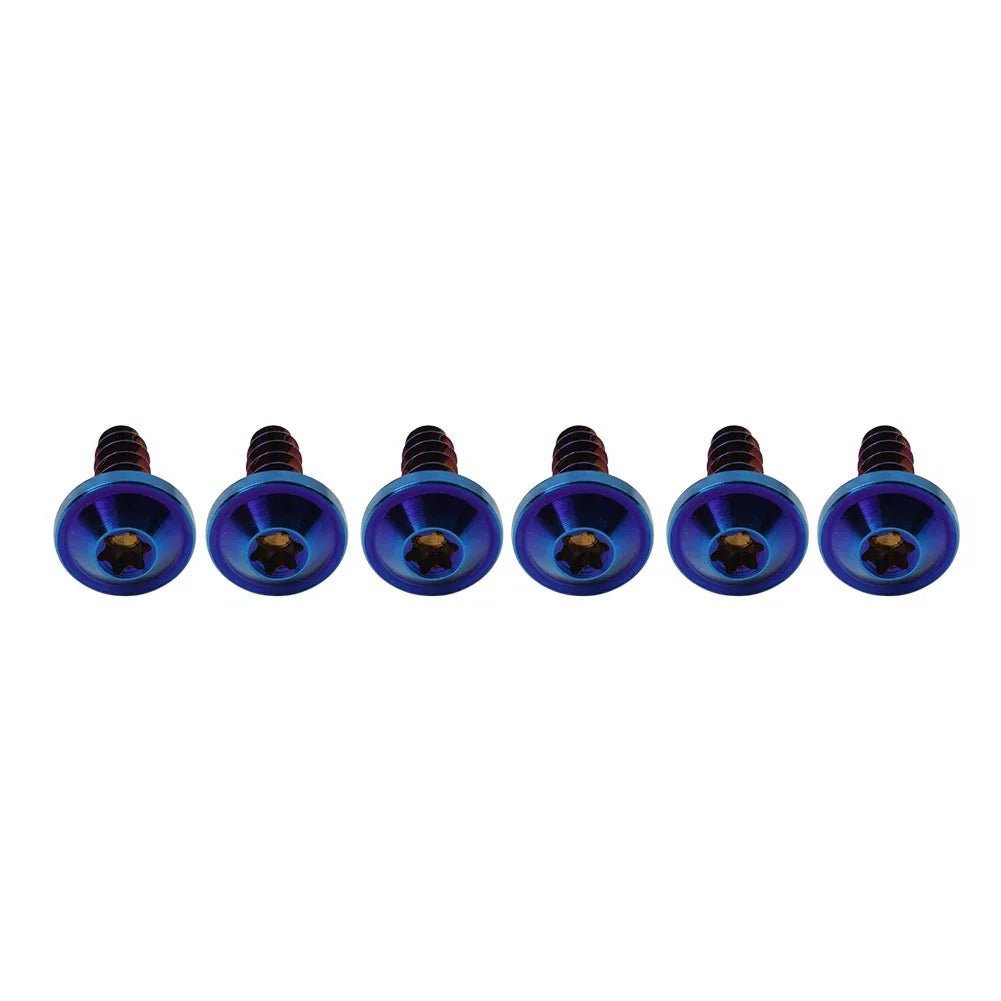 6 x M5x15mm Titanium Torx Head Self Tapping Screws for Fastening Blue
