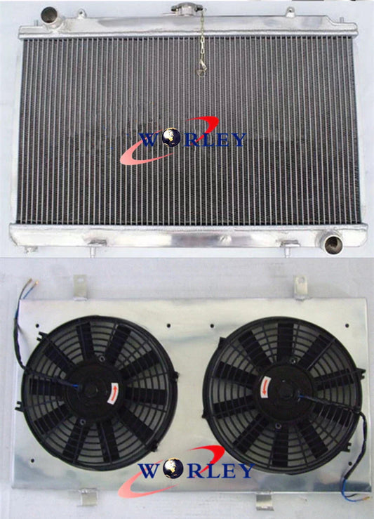 Aluminum Radiator & Shroud +  Fans for Nissan Silvia S14 S15 (1995-2002)