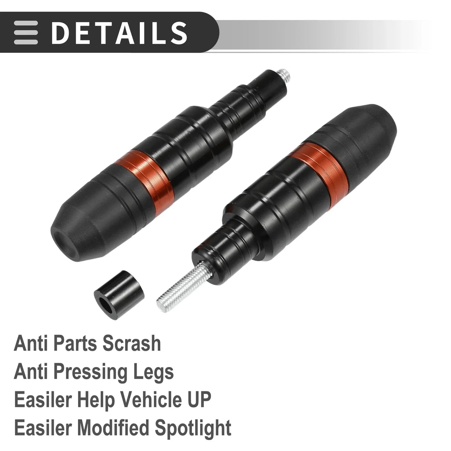 Motorcycle Frame Slider Exhaust Anti-Crash Protector for Honda  2 x Orange