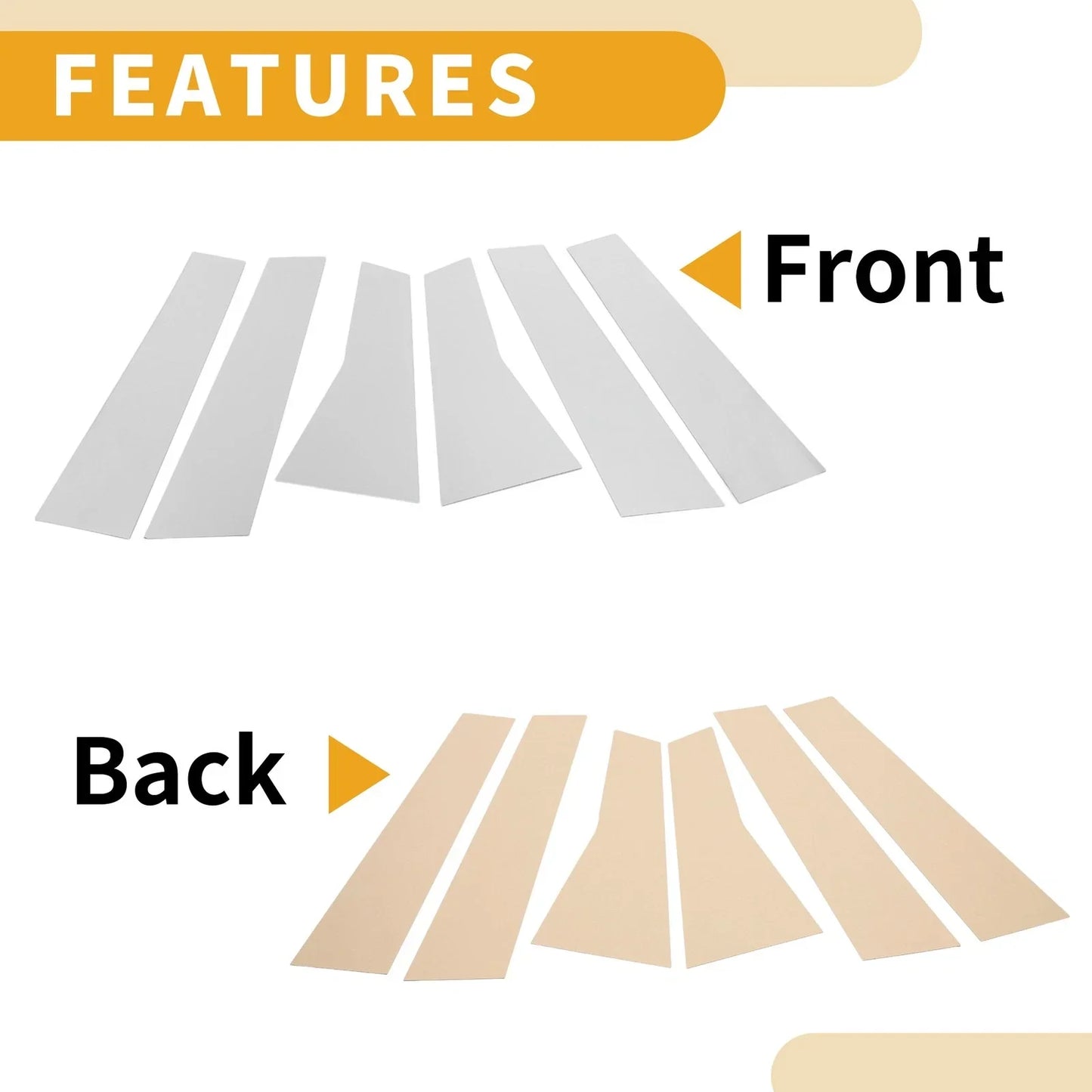 6 x Car Pillar Window Trim Covers for Mercedes Benz B-Class (2012-2019)