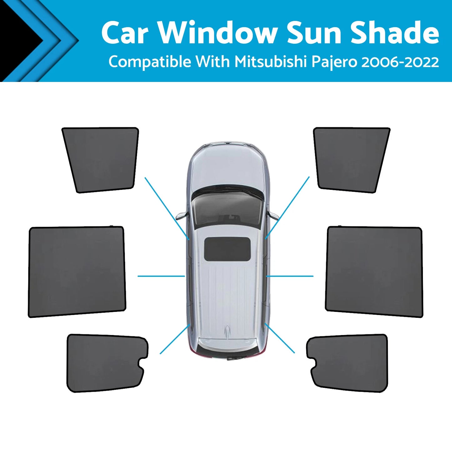 UV Blocking Magnetic Window Shades for Mitsubishi Pajero (2006-2022)