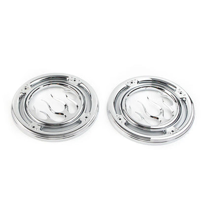 Chrome Rear Speaker Accent Trim Covers for Harley Electra Street Tri Glide