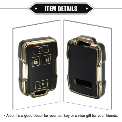 TPU Black 4 x Button Remote Keyless Key Fob Cover for Chevy Suburban & GMC
