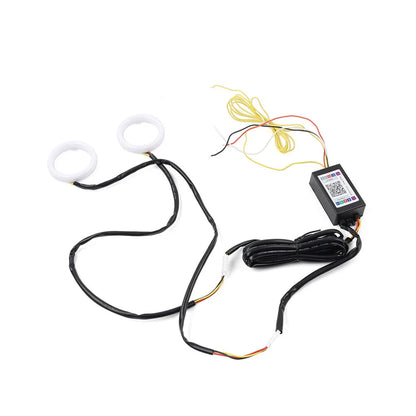 80MM RGB Phone Control Angel Eye Halo Rings Headlight DRL for Car
