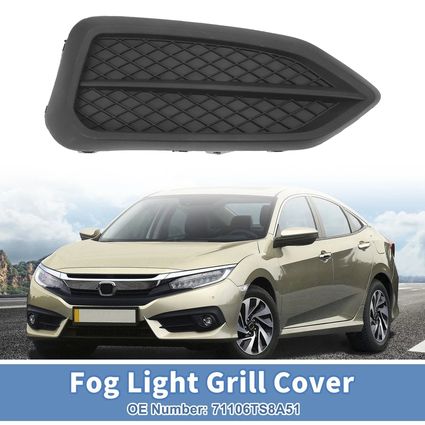 Front Right Fog Light Grill for Honda Civic (2014-2015) - 1 x Piece
