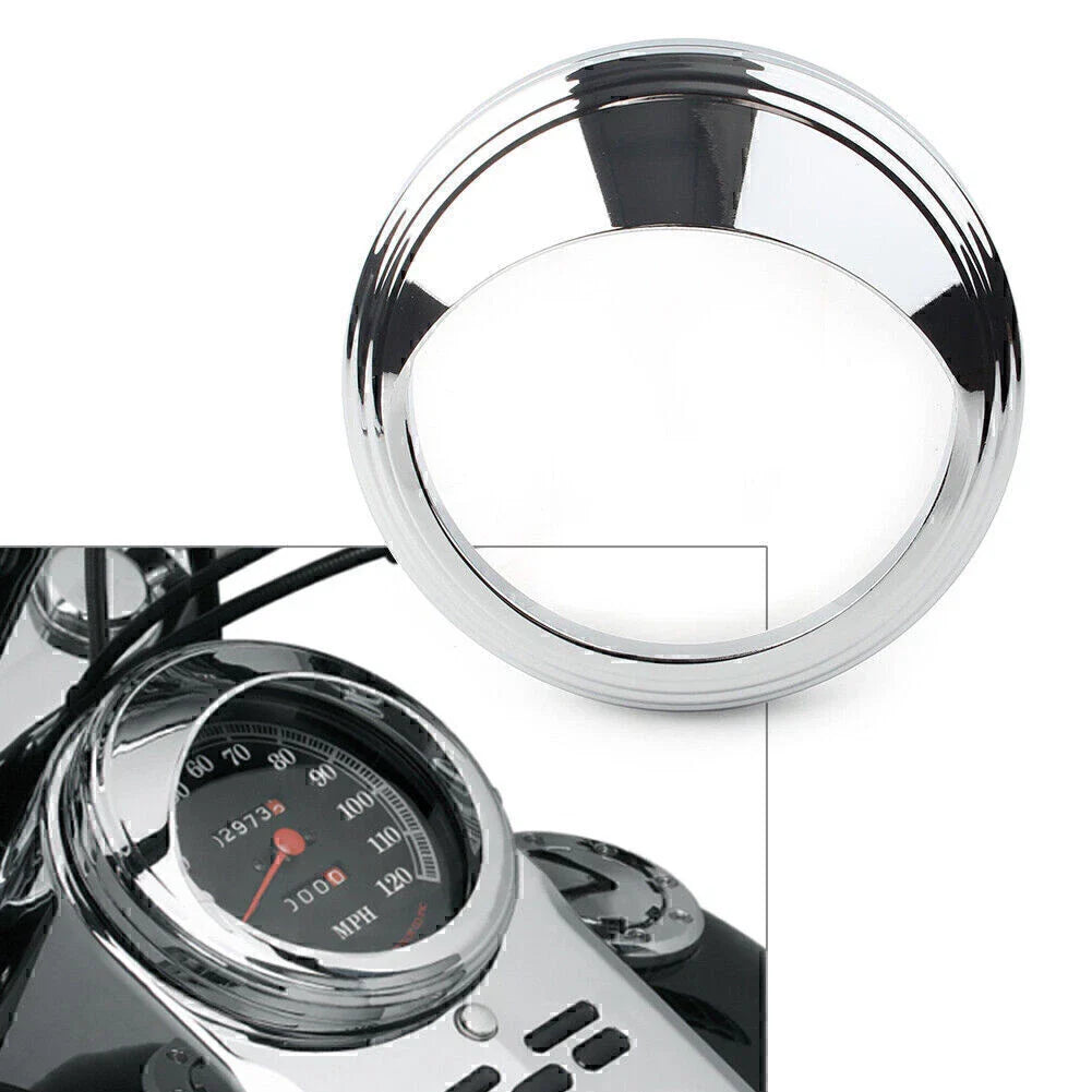 1 Pc Aluminum Chrome Trim Ring Visor Cover for Harley 5" Speedometer