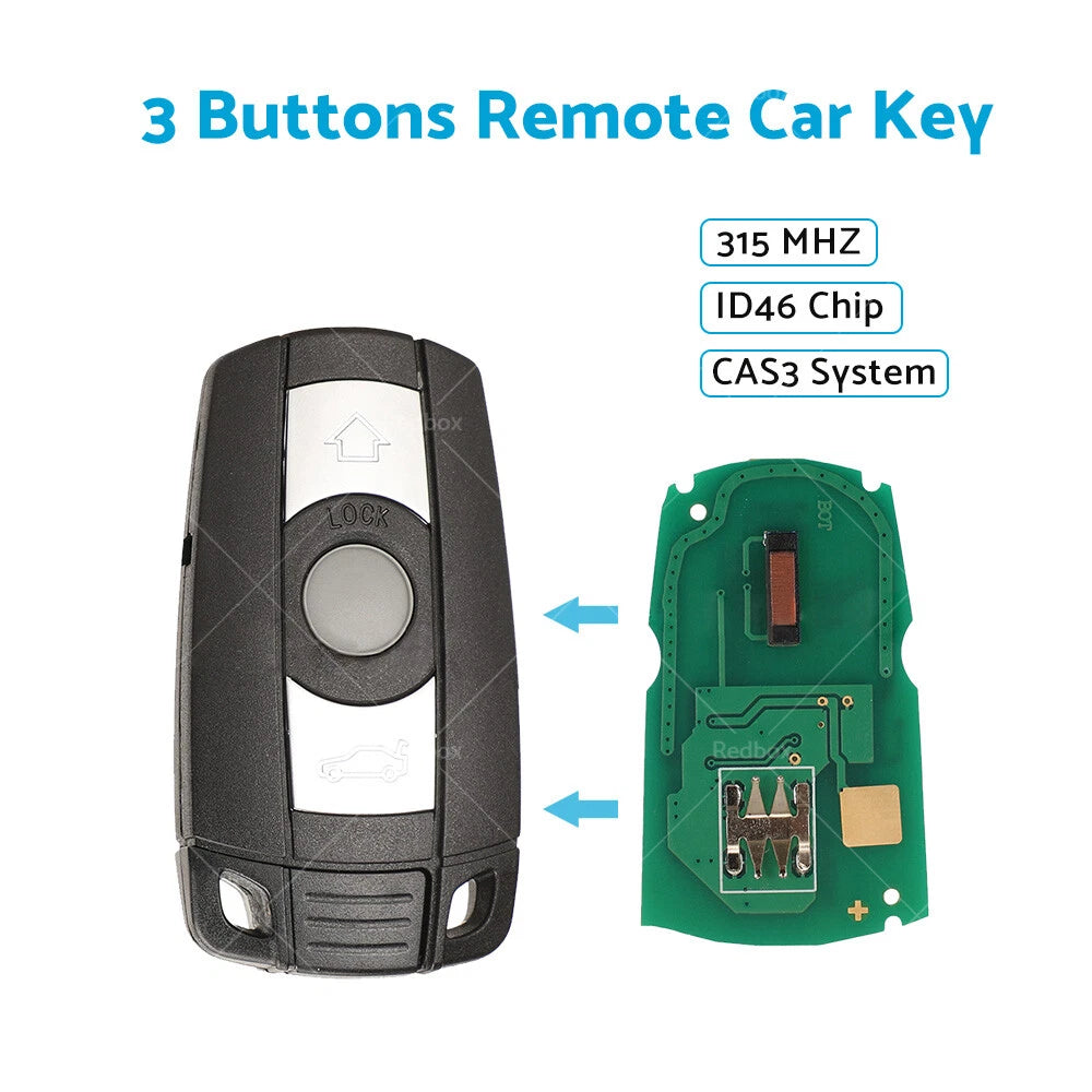 BMW Remote Control Key Fob Replacement for 1/3/5/X5/X6 Series