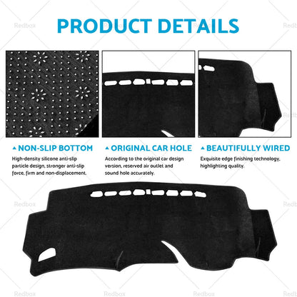 Non-Slip Dash Mat for Honda Jazz 2014-2022 Dashboard Cover Black