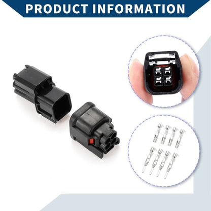 4 Pin LED Headlight Connector Plug for Honda - 1 Set