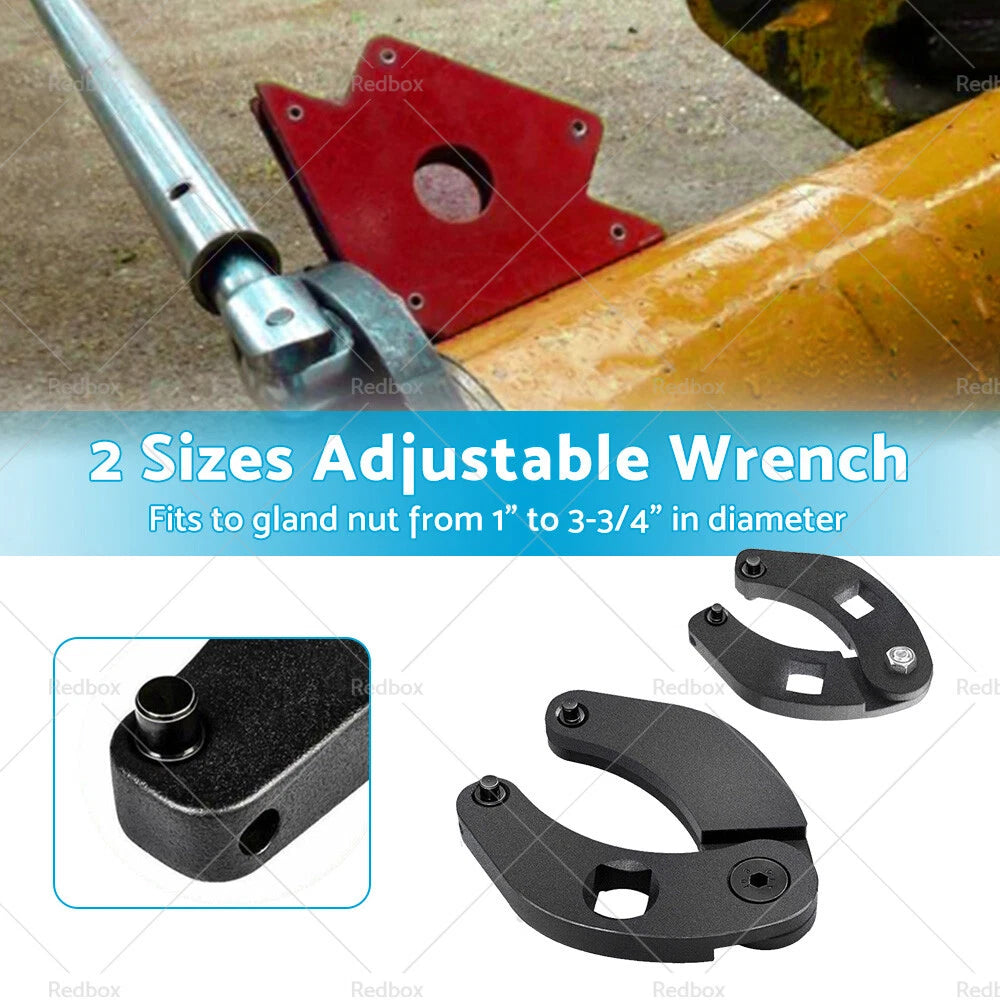 Adjustable Gland Nut Wrench Spanner Tool Set for Hydraulic Cylinders