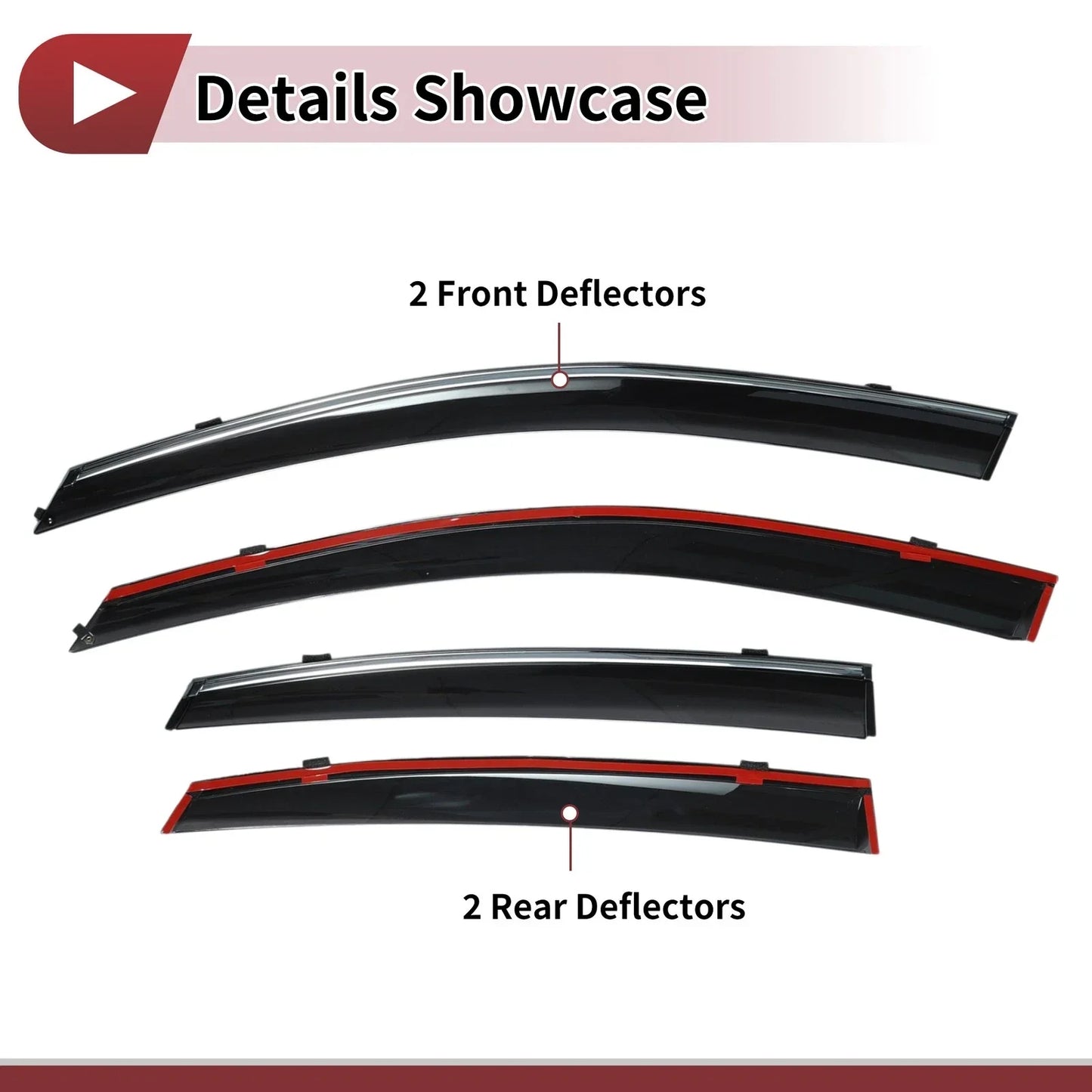 Window Deflectors for Hyundai Elantra Sedan 2007-2010 Side Vent Visors 1 Set
