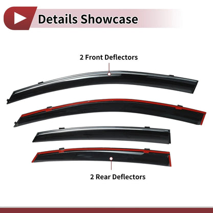 Window Deflectors for Hyundai Elantra Sedan 2007-2010 Side Vent Visors 1 Set