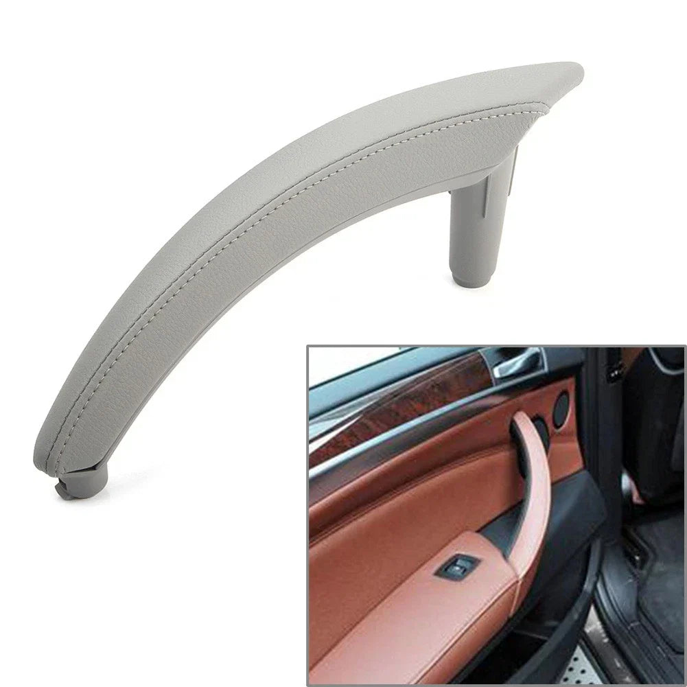 Left Door Trim Pull Handle Real Leather for BMW X5 X6 E70 (2007-2013)
