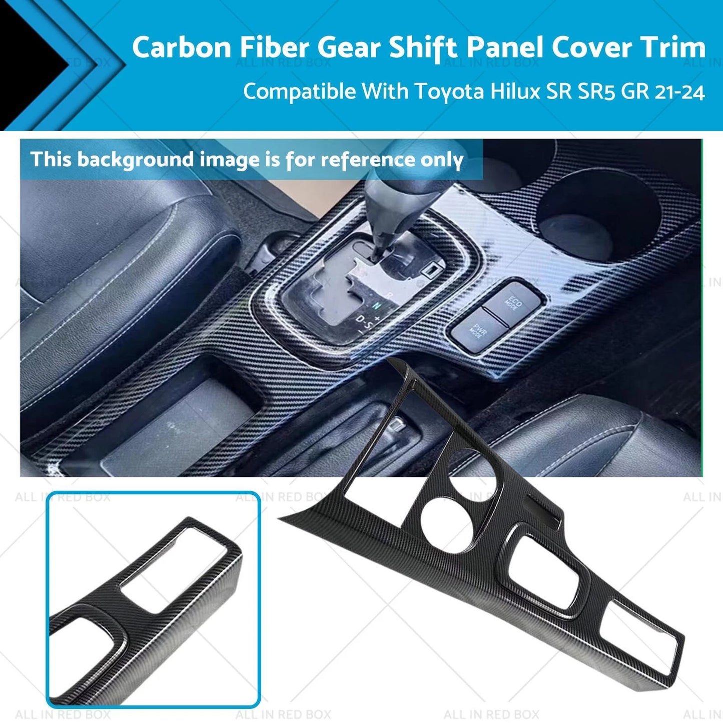 Carbon Fiber Gear Shift Panel Cover for Toyota Hilux SR SR5 (2021-2024)