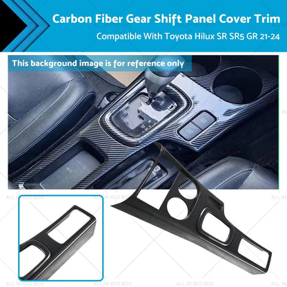 Carbon Fiber Gear Shift Panel Cover for Toyota Hilux SR SR5 (2021-2024)