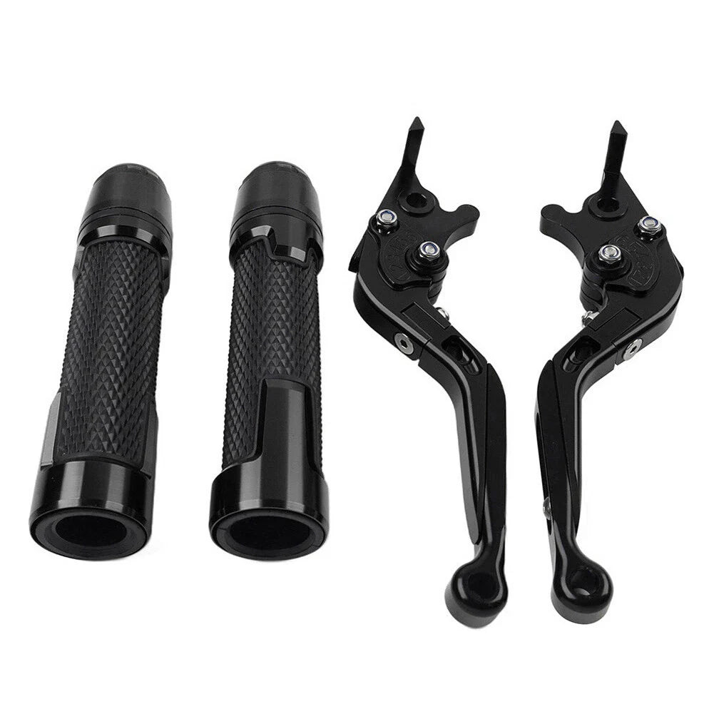 CNC Black Extendable Brake Clutch Lever Grip Set for Honda VFR1200 (2010-2016)